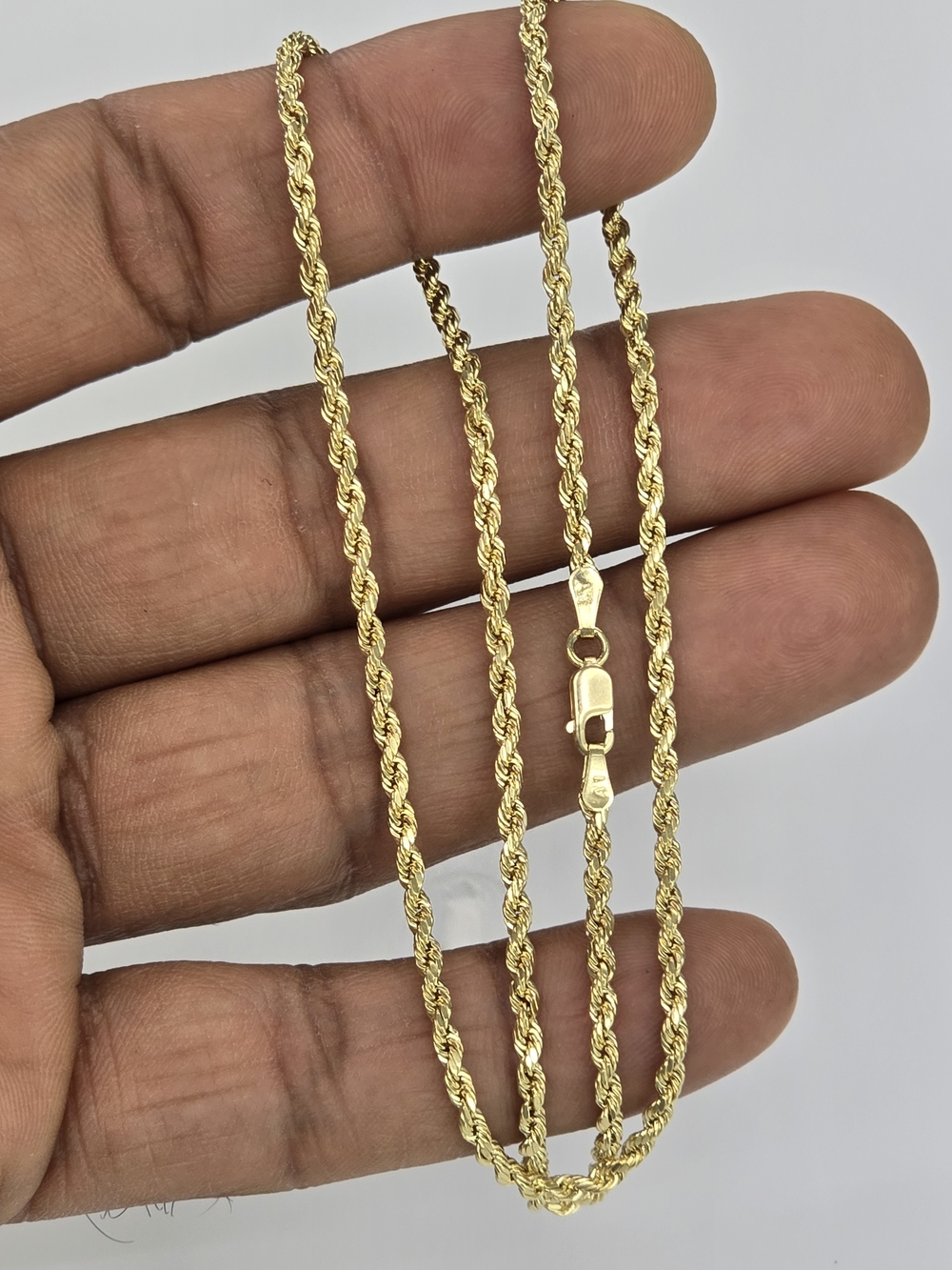 10k Real Gold Rope Chain 2.3mm 18 Inches - Picture 7 of 9